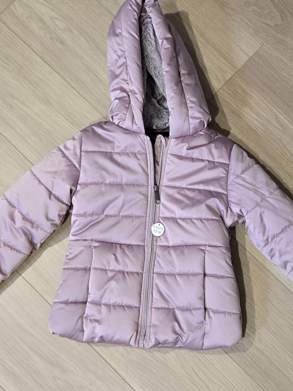 Rothschild Girls' Pale Pink Hooded Puffer Jacket